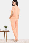 Zivame Pixel Play Knit Cotton Pyjama Set - Mock Orange — thumbnail 4